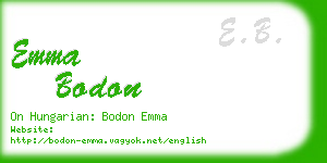 emma bodon business card